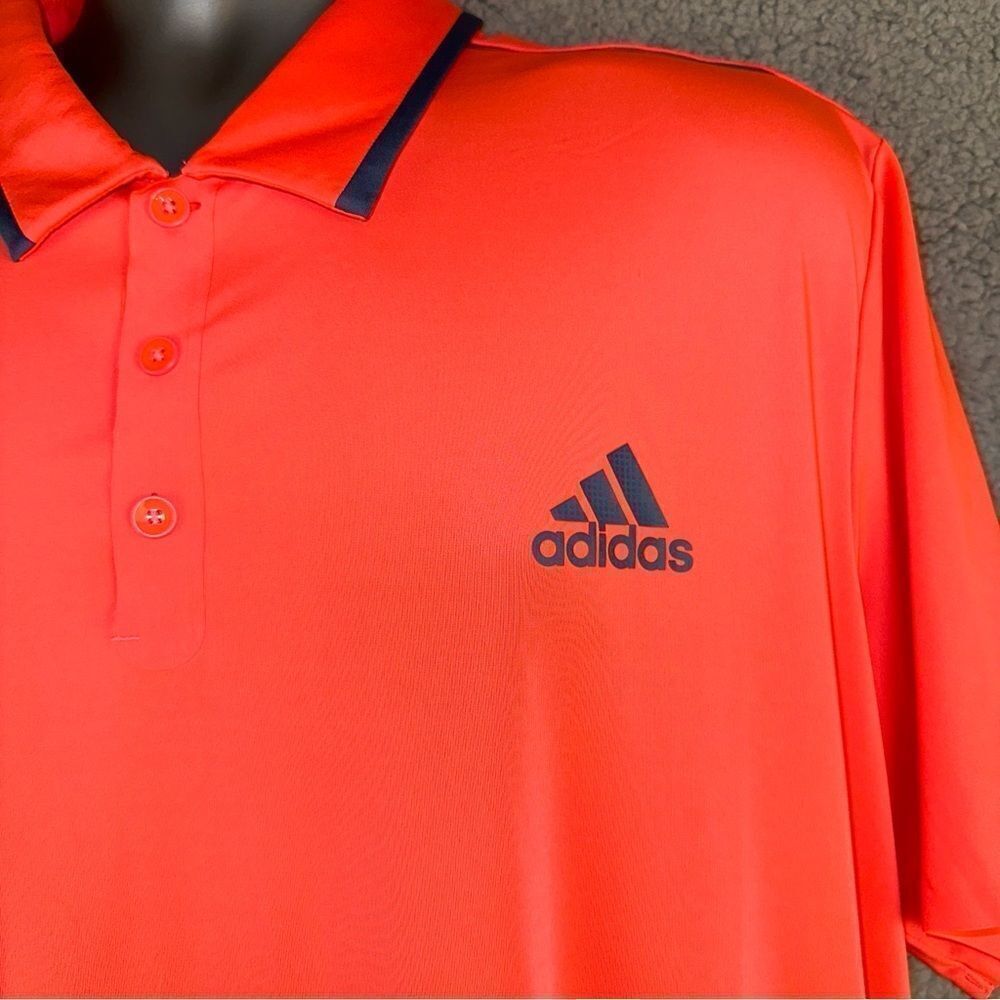 Adidas Shirt Mens XL Red Flash Barricade Ventilated Climacool Wicking Golf Polo - Picture 6 of 16